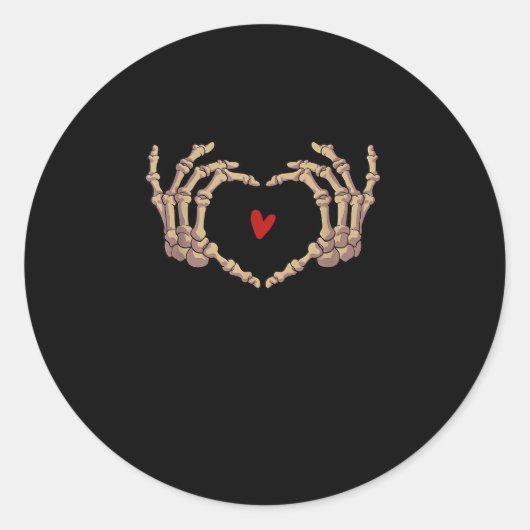 Sticker Rond Skeleton Mains Femmes Skeleton Mains Halloween (Devant)