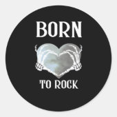 Sticker Rond Skeleton Mains Grey Heart Graphic Pour Classique (Devant)