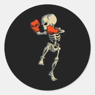Sticker Rond Skeleton Muay Thai Kick Boxe Mixed martial art Fun