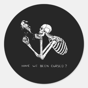 Sticker Rond Skeleton rétro Halloween Costume amusant Crâne eff