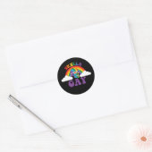 Sticker Rond Skeleton Skella Gay Rainbow Prith Mois (Enveloppe)