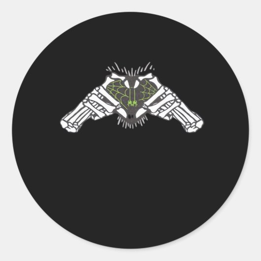 Sticker Rond Skeleton Spider Heart (Devant)