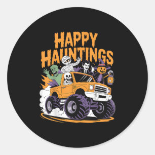Sticker Rond Skeleton Zombie Vampire Monster Camion Halloween T
