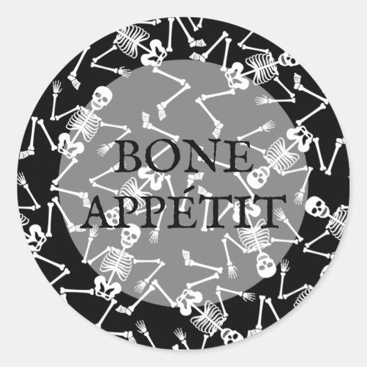 Sticker Rond Skeletons BONE APPÉTIT (Devant)
