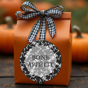 Sticker Rond Skeletons BONE APPÉTIT