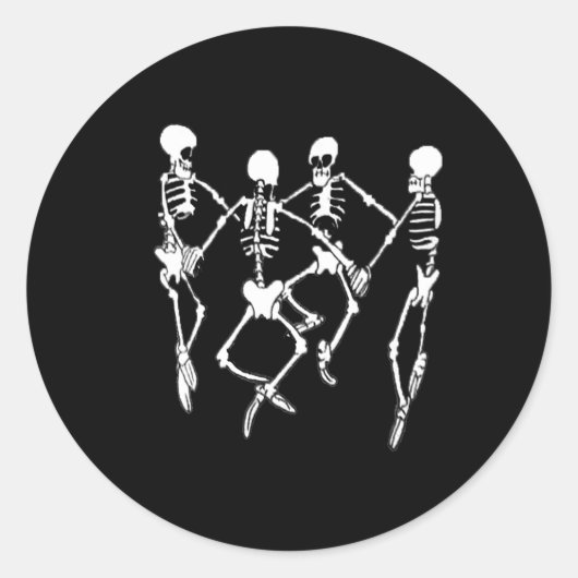 Sticker Rond Skeletons de danse mème éffrayant 1 (Devant)