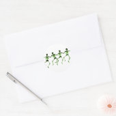 Sticker Rond Skeletons de danse, Vert Luminaire (Enveloppe)