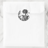 Sticker Rond Skeletons et Rose (Sac)