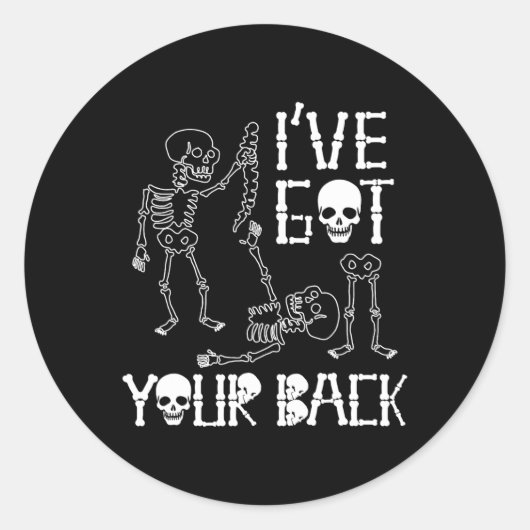 Sticker Rond Skeletons Halloween J'Ai Votre Costume Ck Hommes Q (Devant)