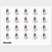 Sticker Rond Skeletons Mariages rouges noirs et blancs ronds (Feuille)