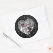 Sticker Rond Skeletons Merci gothique Bourgogne ID866 (Enveloppe)