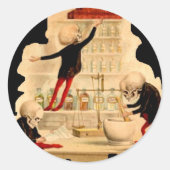 Sticker Rond Skeletons scientifiques (Devant)