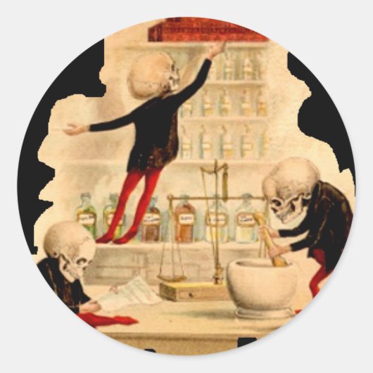 Sticker Rond Skeletons scientifiques (Devant)