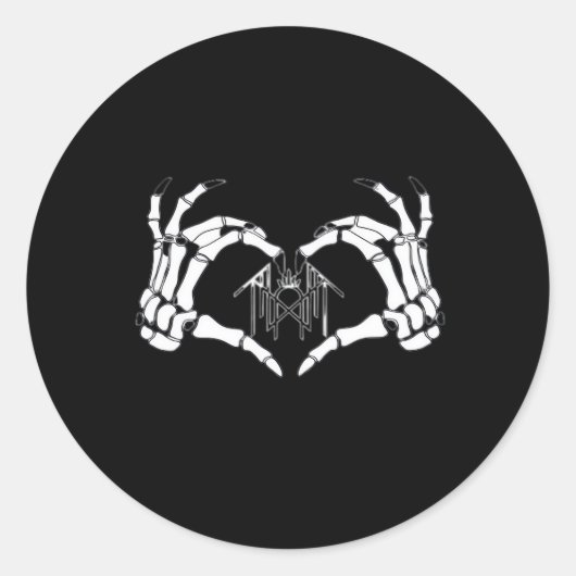 Sticker Rond Skeletons Token Heart Hands (Devant)