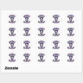 Sticker Rond Skeletonsummerween été éffrayant (Feuille)