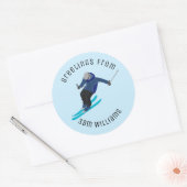 Sticker Rond Ski (Enveloppe)