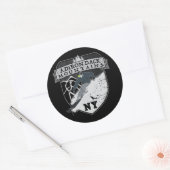 Sticker Rond Ski Adirondack Mountains, NY (Enveloppe)