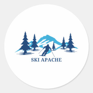 Sticker Rond Ski apache new mexico station de ski skieur ski