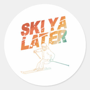 Sticker Rond Ski Art Pour Hommes Femmes Snowboard Ski Hiver Nei