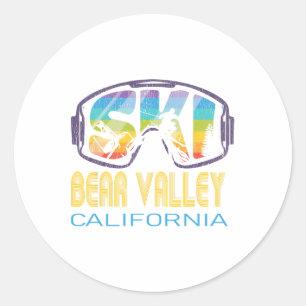 Sticker Rond Ski Bear Valley California Ski Vacation