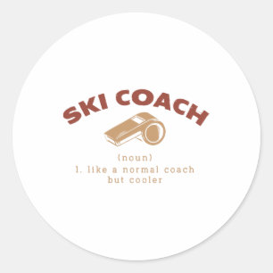 Sticker Rond Ski Coach Définition Funny Ski Instructor Humour