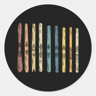 Sticker Rond Ski - Collection de planches à ski