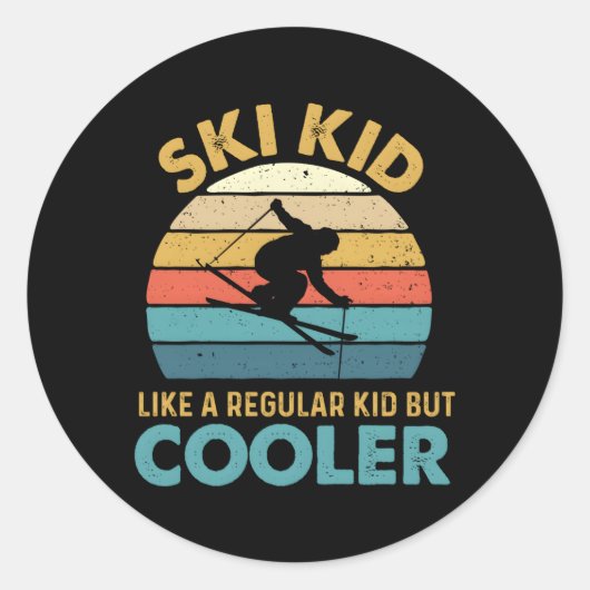 Sticker Rond Ski Comme Un Ski Régulier Mais Er Skier (Devant)