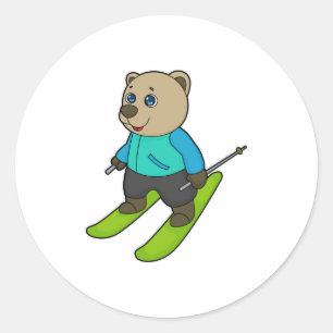 Sticker Rond Ski de Bear