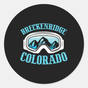 Sticker Rond Ski de montagne Breckenridge Colorado Ski de monta
