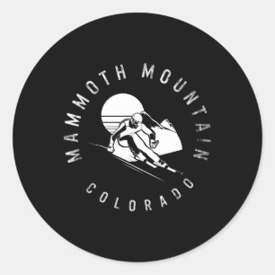 Sticker Rond Ski De Montagne Ski Ski Snowboard Hiver C