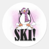 Sticker Rond Ski de Penguin (Devant)