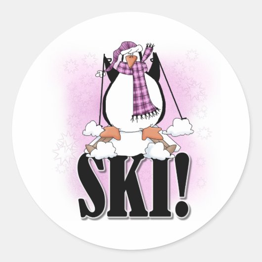 Sticker Rond Ski de Penguin (Devant)