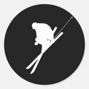Sticker Rond Ski de style libre