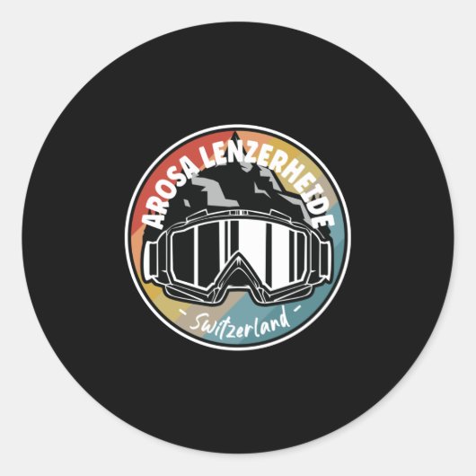 Sticker Rond Ski En Arosa Lenzerheide Suisse (Devant)