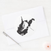 Sticker Rond Ski en Virginie-Occidentale (Enveloppe)