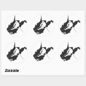 Sticker Rond Ski en Virginie-Occidentale (Feuille)