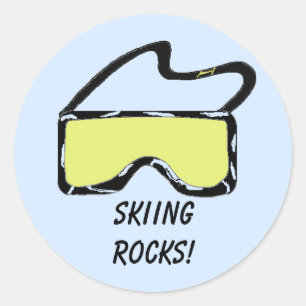 Sticker Rond Ski Goggles