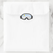 Sticker Rond Ski Goggles Mountain View Illustration (Sac)