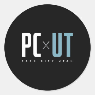 Sticker Rond Ski Graphique de Park City Utah