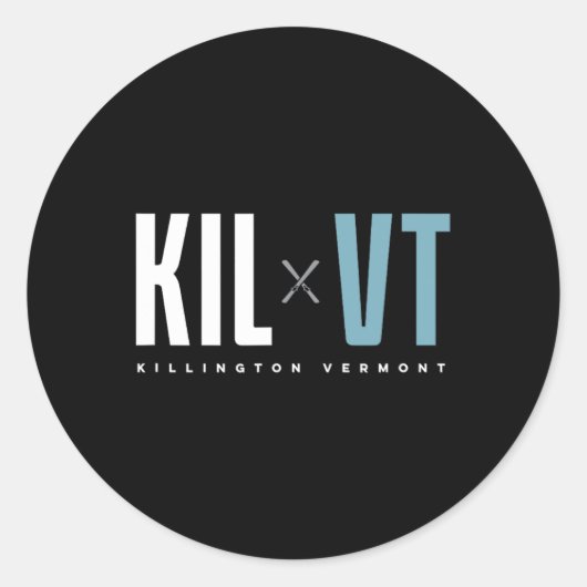 Sticker Rond Ski graphique Killington Vermont (Devant)