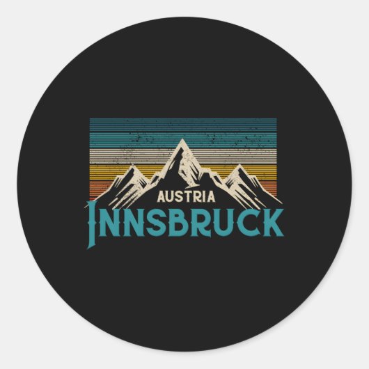 Sticker Rond Ski Innsbruck Austria Mountains (Devant)