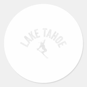 Sticker Rond Ski Lac Tahoe Ca Ski Alpin Ski Vintage Tahoe Ca