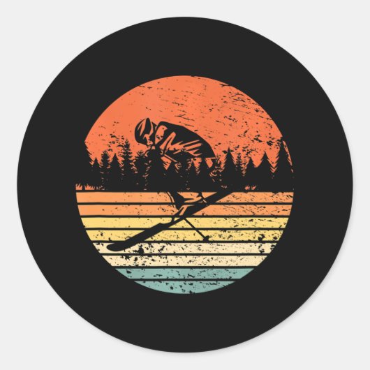 Sticker Rond Ski libre Ski (Devant)