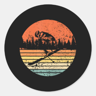 Sticker Rond Ski libre Ski