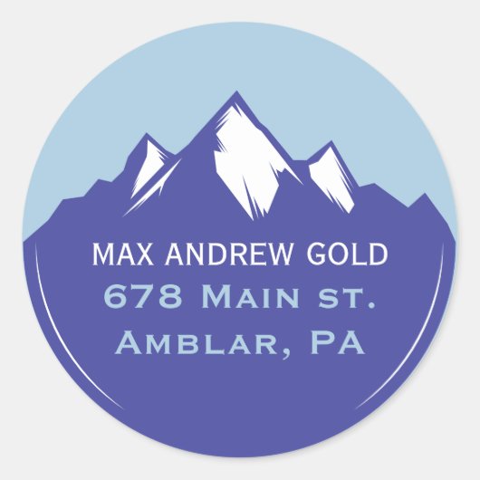 Sticker Rond SKI LIFT TICKET Invitation Retour Adresse Sceau (Devant)