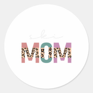 Sticker Rond Ski Maman Amusante Ski Cadeau Ski Ski Ski Ski Ski