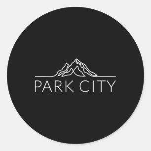 Sticker Rond Ski montagne Station de Park City Utah