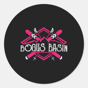 Sticker Rond Ski Montagnes Skier Downhill Femmes Station de ski