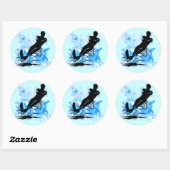 Sticker Rond Ski nautique (Feuille)