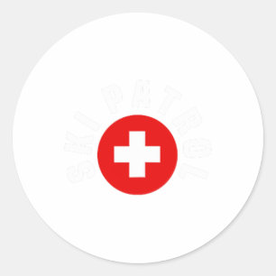 Sticker Rond Ski Patrol Pocket Outfit Slope Skier d'urgence Saf